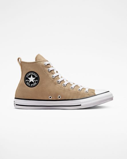 Dámské Boty Vysoké Converse Chuck Taylor All Star Woven Twill Hnědožlutý Černé | CZ YBIC46